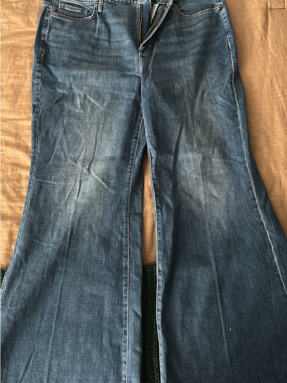NYDJ Women's Medium Blue Wide-Leg Flare Jeans